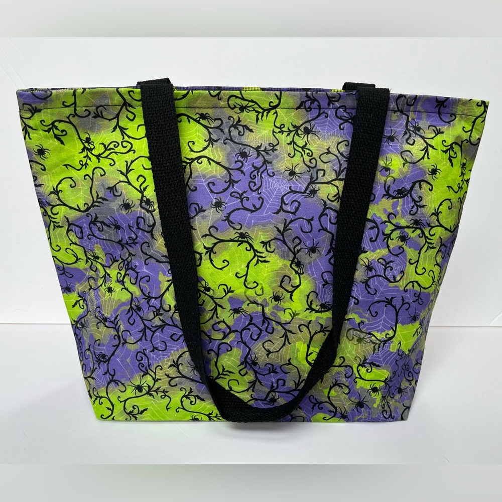 Handmade Spooky Tote Bag - Purple, Green, & Black